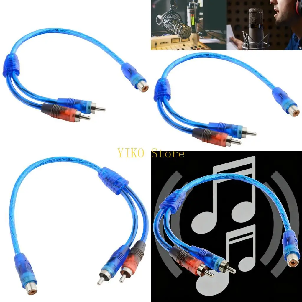 

K32C Гибкий 30-см RCA-разветвитель AV-кабель с 1 гнездом на 2 штекера Звуковые преобразователи для простого подключения и в