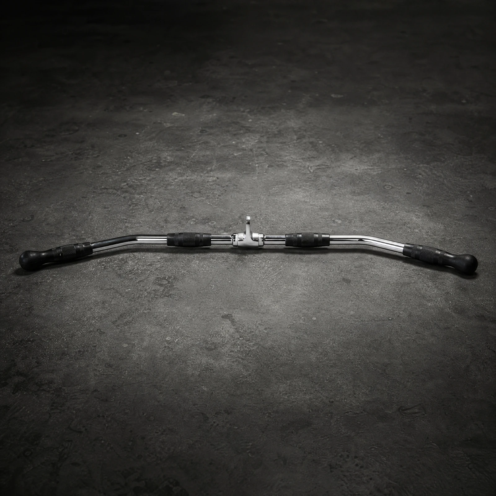 High-Pulley Cable Training Bar Chrome-Finished Cable Attachment with Rubber Handgrips Curved Lat Pulldown Bar 92 Cm Long