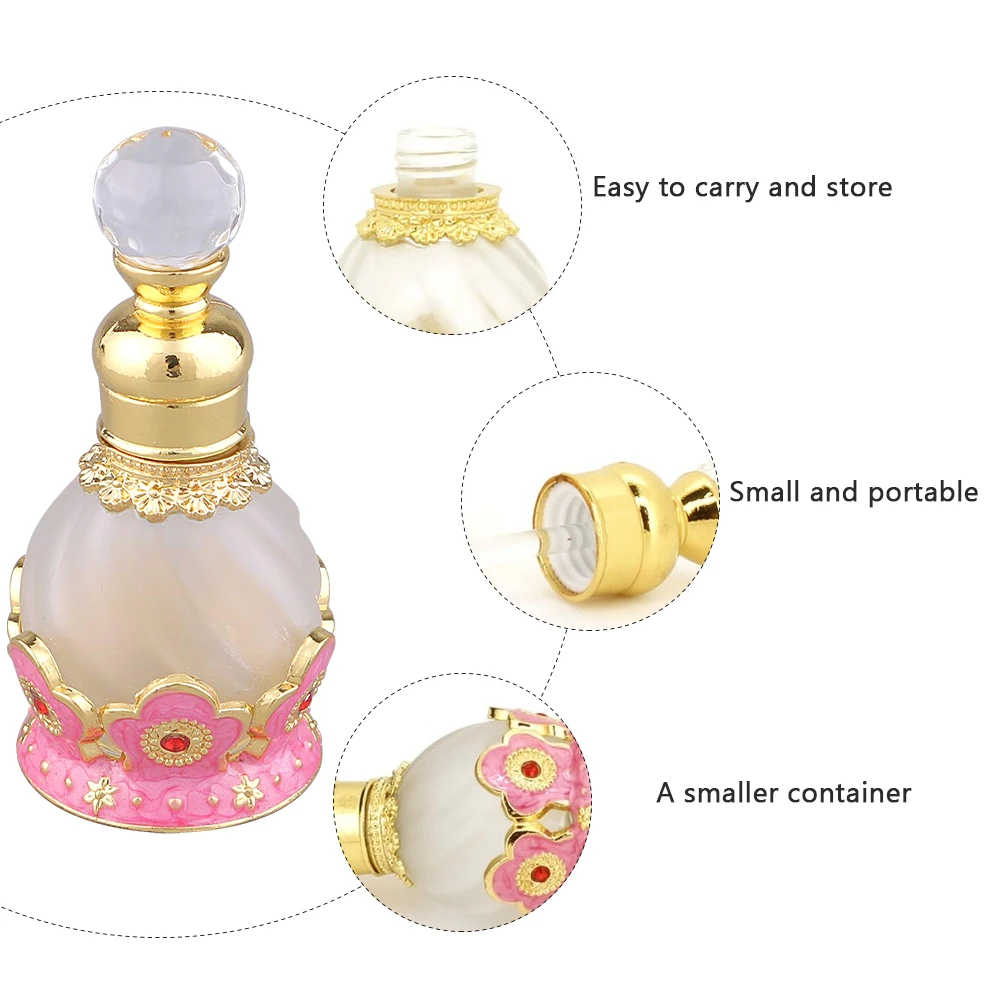

1Pcs Refillable Glass Bottle Perfume Dispenser Translucent Frosted Design Uv Protection Portable Essential Oil Bottle