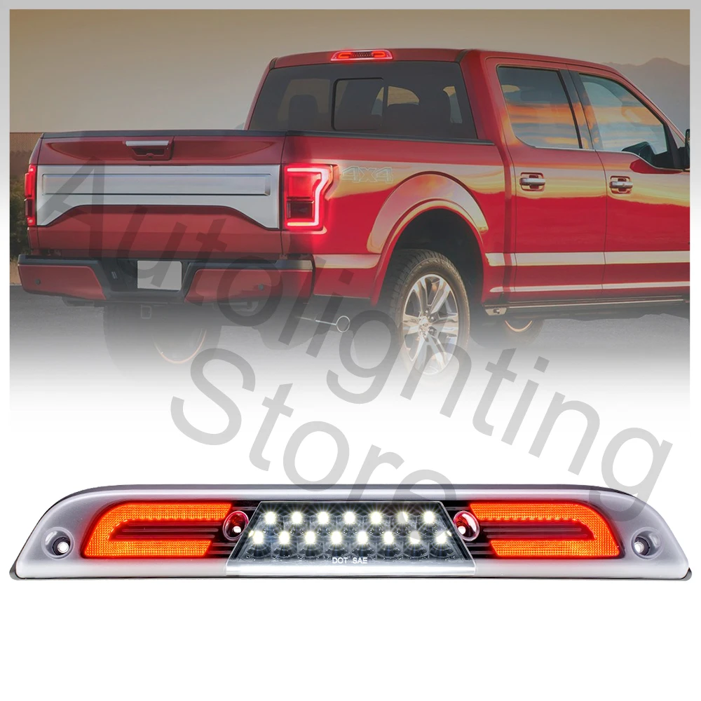 Clear LED Strobe Third 3rd Brake Light For Ford F150 F-250 F-350 F-450 Super Duty Ranger Maverick Rear Tail Warning Lights