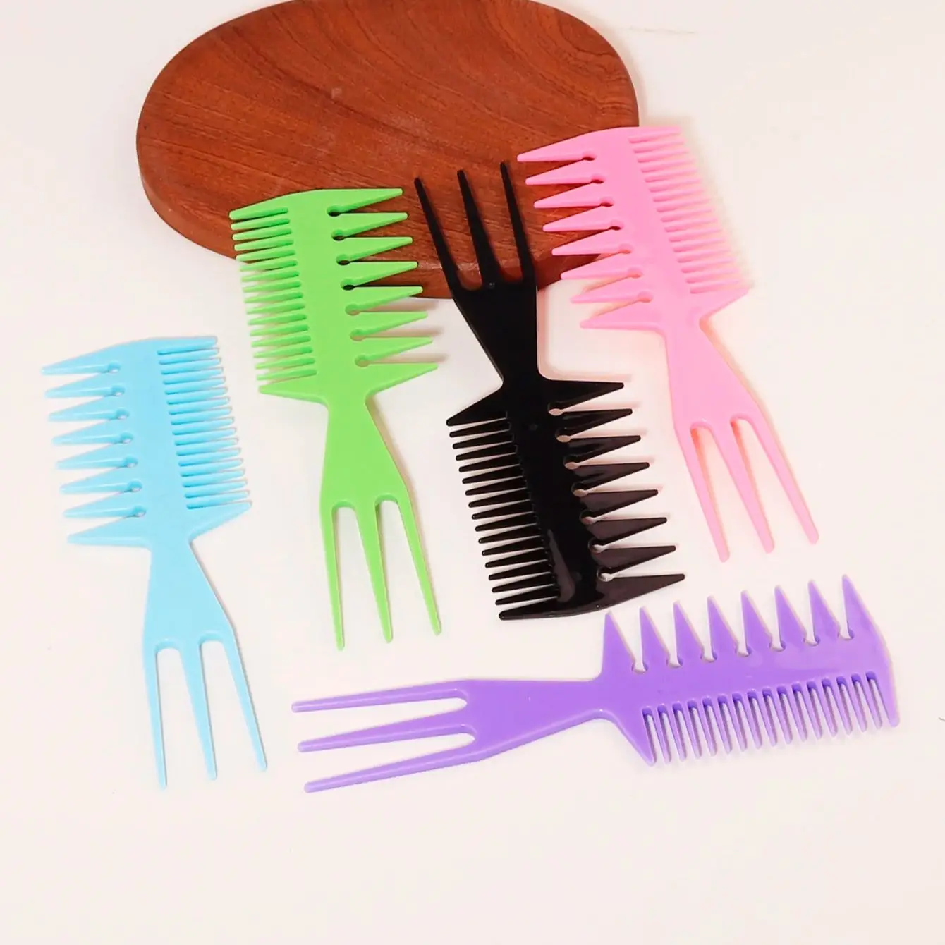 

1pc Three sided Pick Comb, Horse Tail Comb, African Style Hair Comb, Hair clipper accessories, Special for real hair wigs