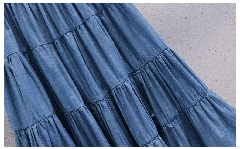 2024 Retro Summer A-LINE Elastic waist girls Girls Denim Shorts layered skirt Children Wear Teenager Thin knee clothes 4 12 year