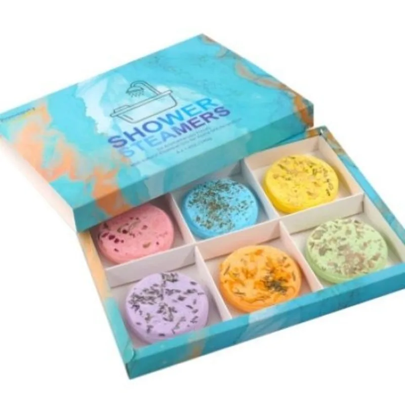 

Подарочная коробка Набор эфирных масел, соли для ванн, подушечки для душа для ароматерапии, набор из 6 × 40 г, шесть ароматов, гладкая нежная кожа, здоровье