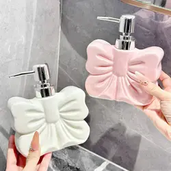 bowknot Hand sanitizer bottle Ceramic toilet lotion bottle Bath gel Shampoo pressure sub bottle Empty bottle