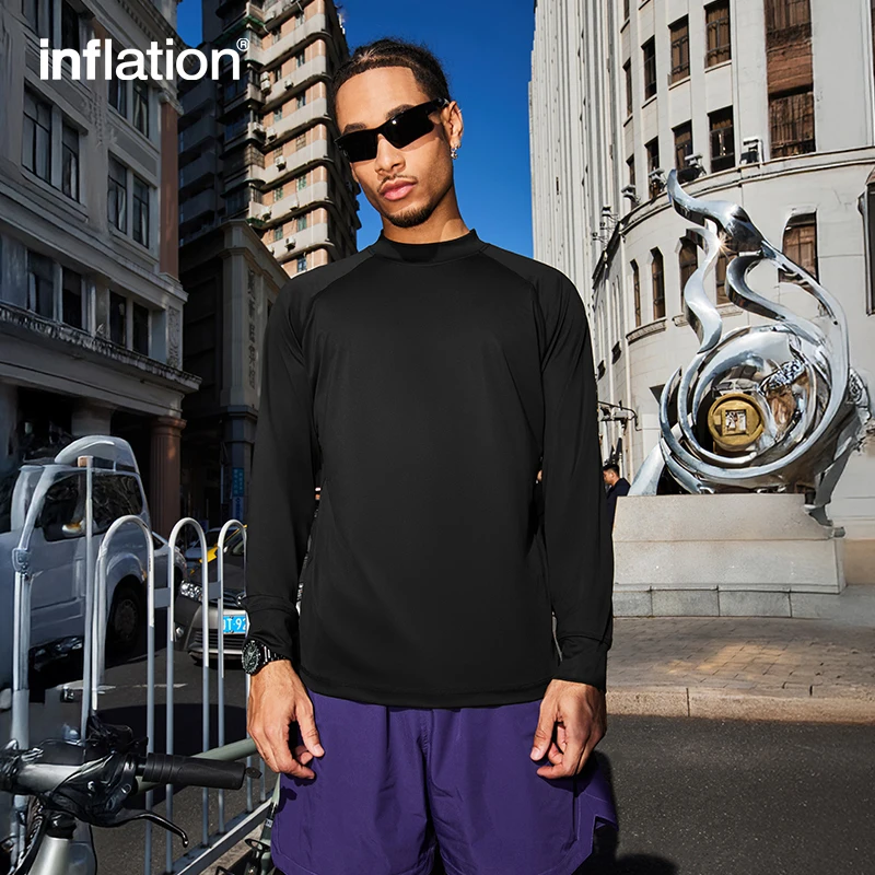

INFLATION UPF200+ High Neck Cooling Sun Protection T-Shirt | Lightweight Tee Quick-Dry Sports Long Sleeve for Unisex