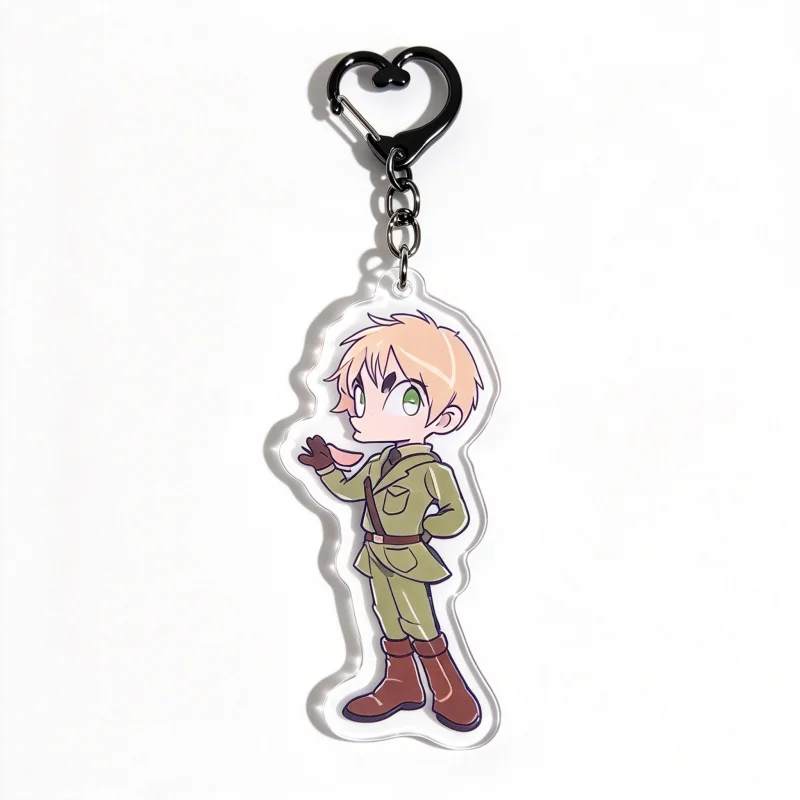 Hetalia Q-version Acrylic Keychain - Anime Character Schoolbag Hanger - 5 Options Available (Star/Heart/Scallop Clasp)