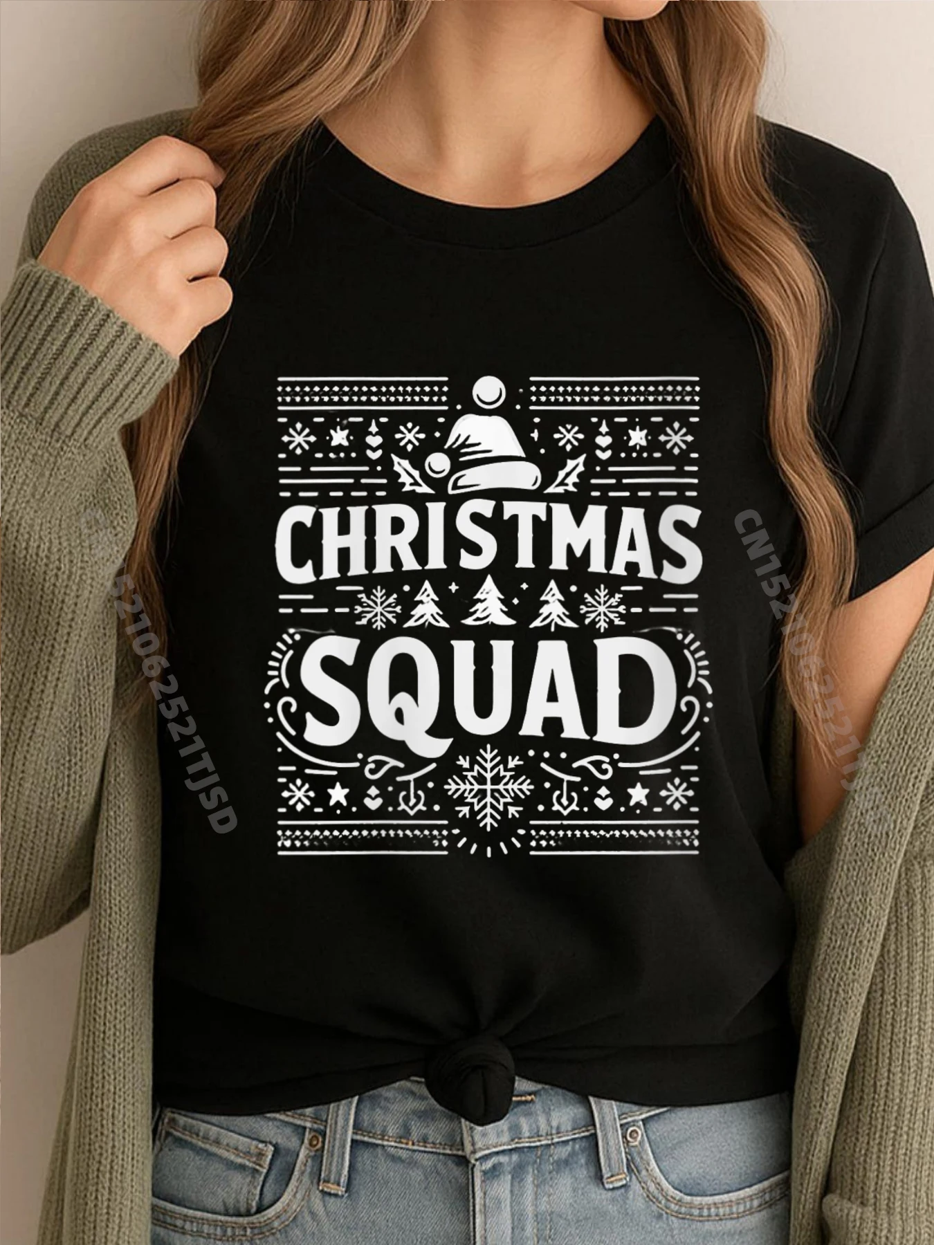 

Женский рождественский отряд, рождественская семейная одинаковая рождественская дизайнерская одежда, женская винтажная креативная одежда