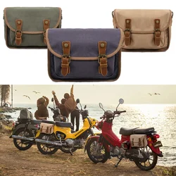 Vintage Motorcycle Saddle Bags Waterproof Canvas Scooter Saddlebags Universal Cruiser Motorbike Dirt Bike For Honda Rebel 250