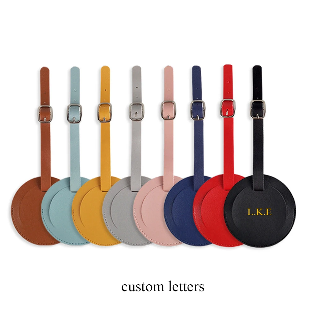 Fancy Lovely Round Luggage Tag Custom Letters Popular Travel Accessories Suitcase Baggage Card Tag DIY Personalize Initials Gift