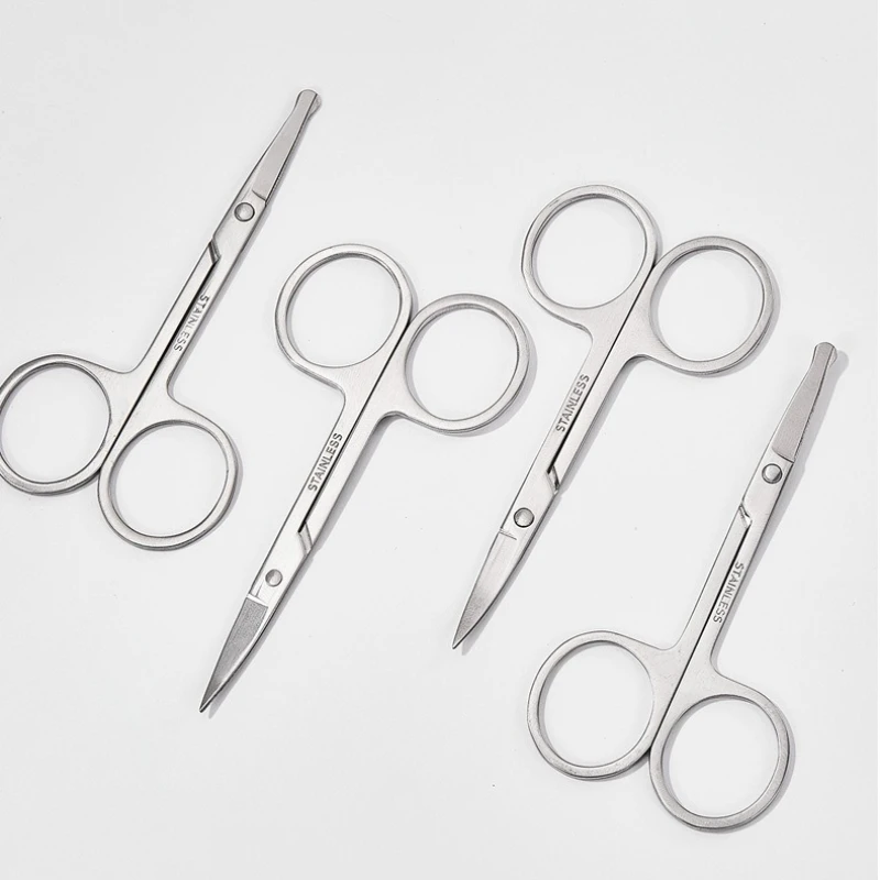 Stainless Steel Scissors Ladies' Eyebrow Trimming Round Headed Pointed Small Scissors Men's Specific Nose Hair Small Scissors