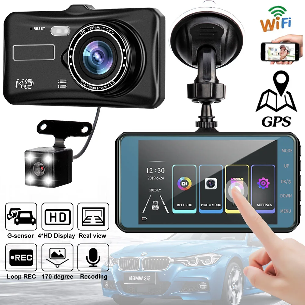 

Car DVR WiFi Full HD 1080P Dash Cam Rear View Night Vision Car Camera Video Recorder Black Box Auto Dashcam GPS Car Accessories