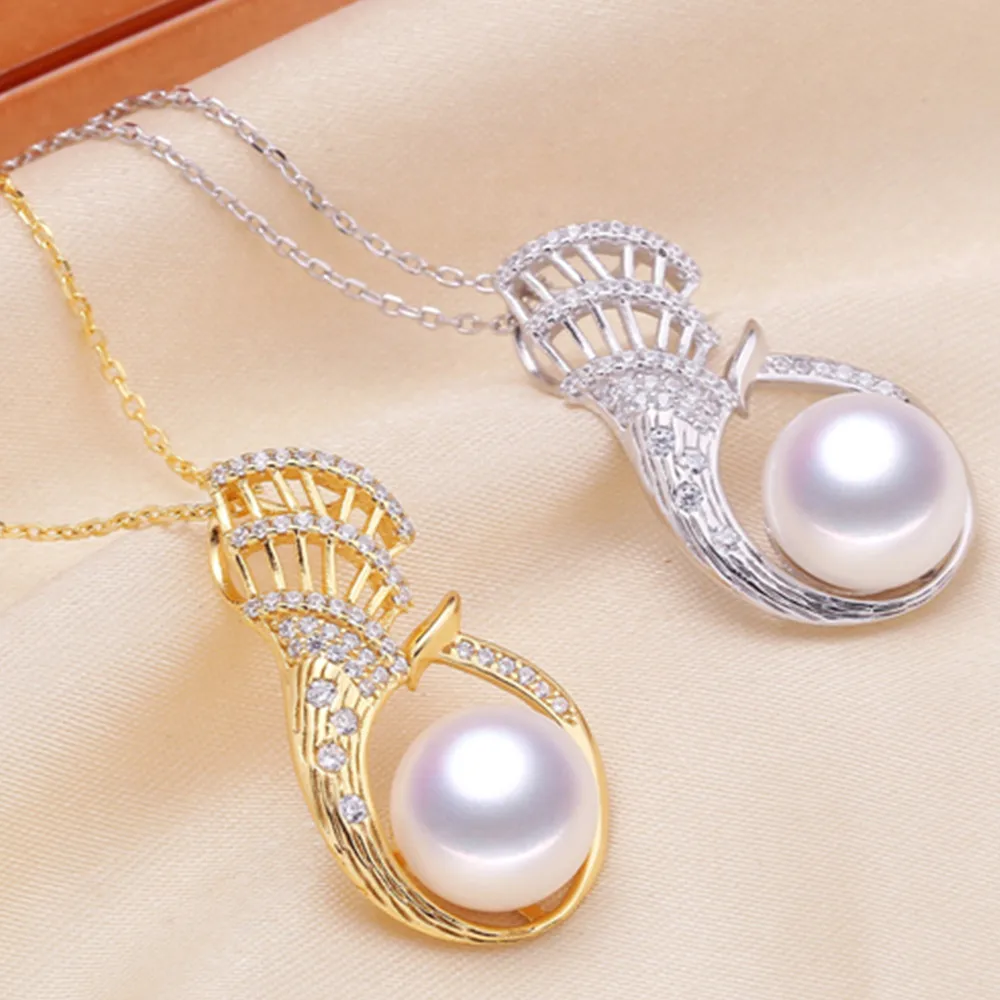 

craftsmanship elegant temperament base pearl jade pendant 11-12mm Nanhai pearl AAA 925s