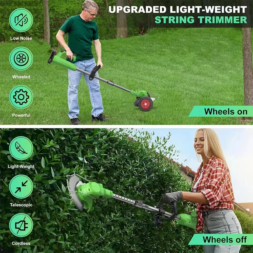 Retractable electric lawn mower, rechargeable lithium battery lawn mower, small garden lawn machine