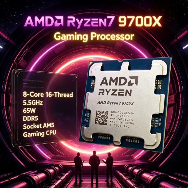 AMD Ryzen 7 9700X 8-Core 16-Thread Socket AM5 DDR5 PCIe 5.0 65W without fan 3.8GHz 4NM L3=32M Up to 5.5GHz CPU for Desktop PC