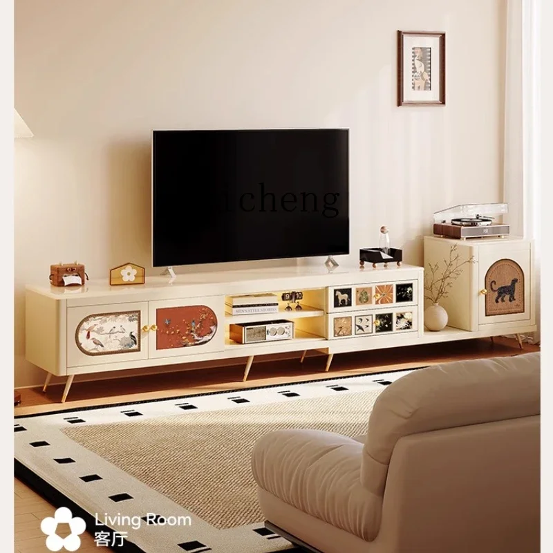 TV Cabinet Living Room Light Luxury Premium Storage Locker Integrated Floor Home
