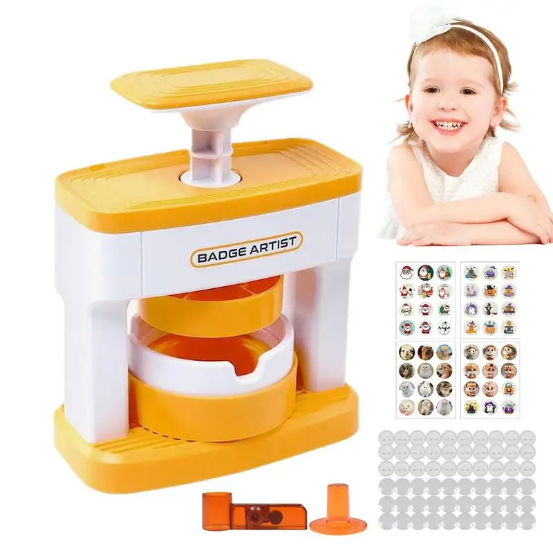 Badge Making Machine DIY Pin Maker Machine Cute Pattern Cartoon Pattern Button Making Machine Creative DIY Making Craft Toys