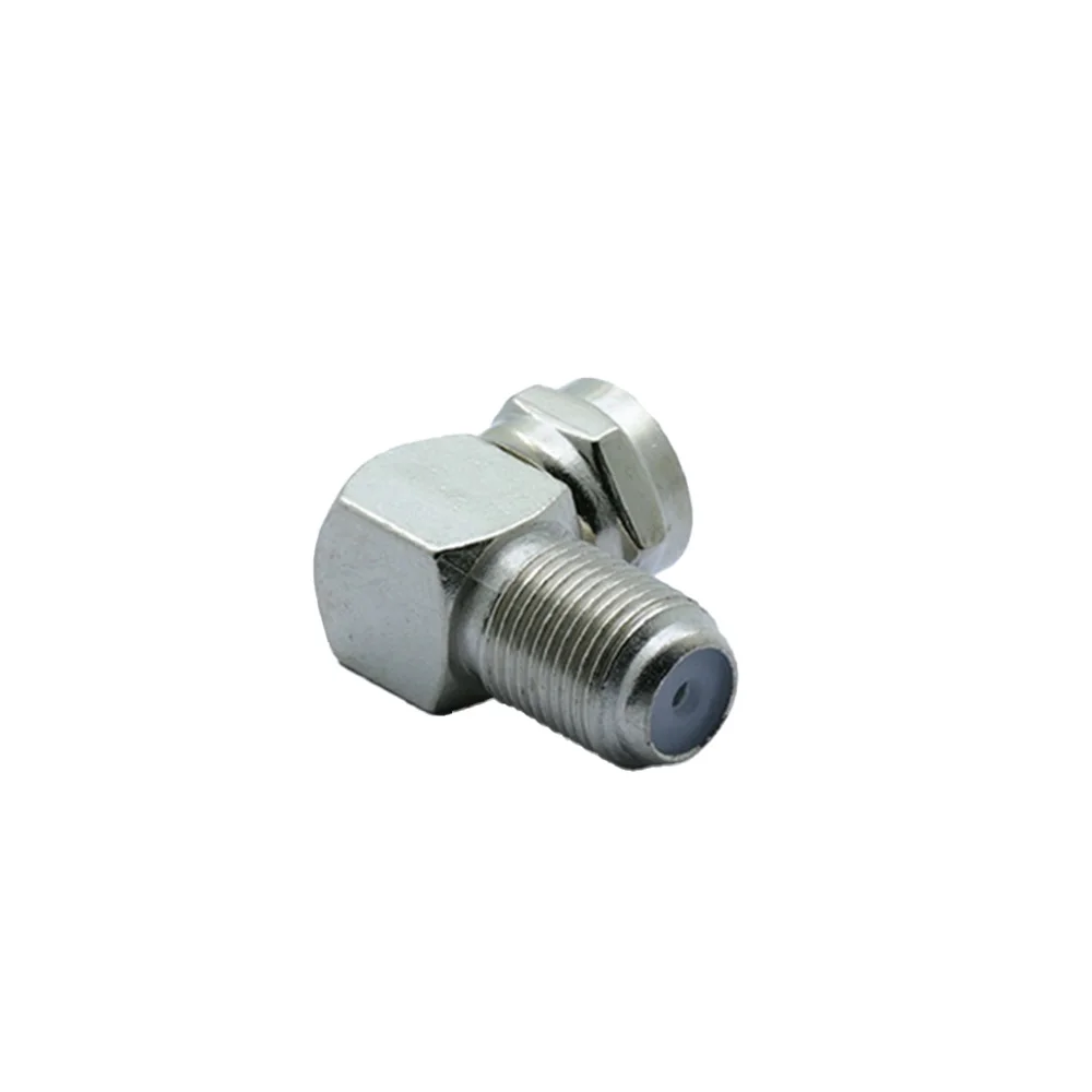 1PC Angled Right Angle Inch Connector F Male Plug to F Female Jack Cable TV Set-Top Box Adapter