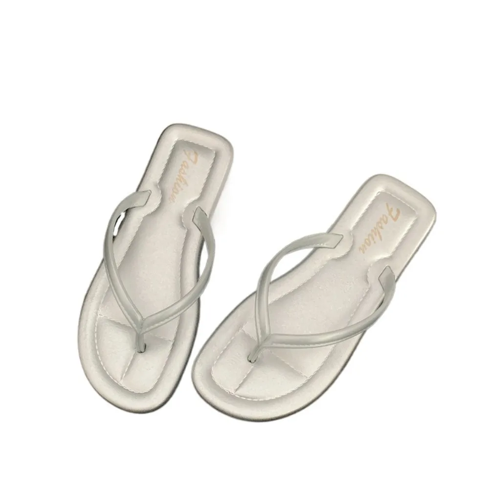 

Сладкие женские шлепанцы с защитой от скольжения, повседневная обувь из ПВХ, пляжные вьетнамки, мягкая подошва, летние сандалии для пляжа и улицы