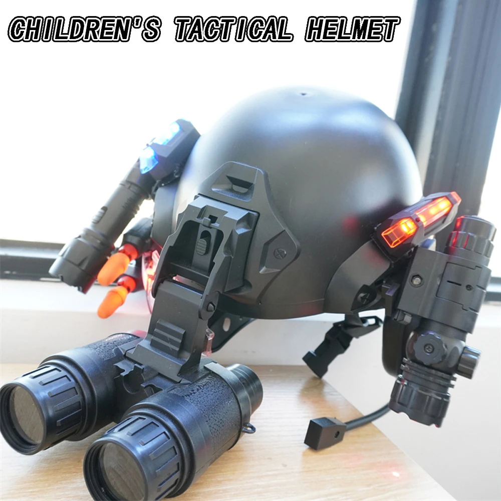 

FANDAO Kids Tactical Multifunctional Helmet Set Protective Military Fan Cs Combat Helmet For Outdoor Paintball Police Role Play