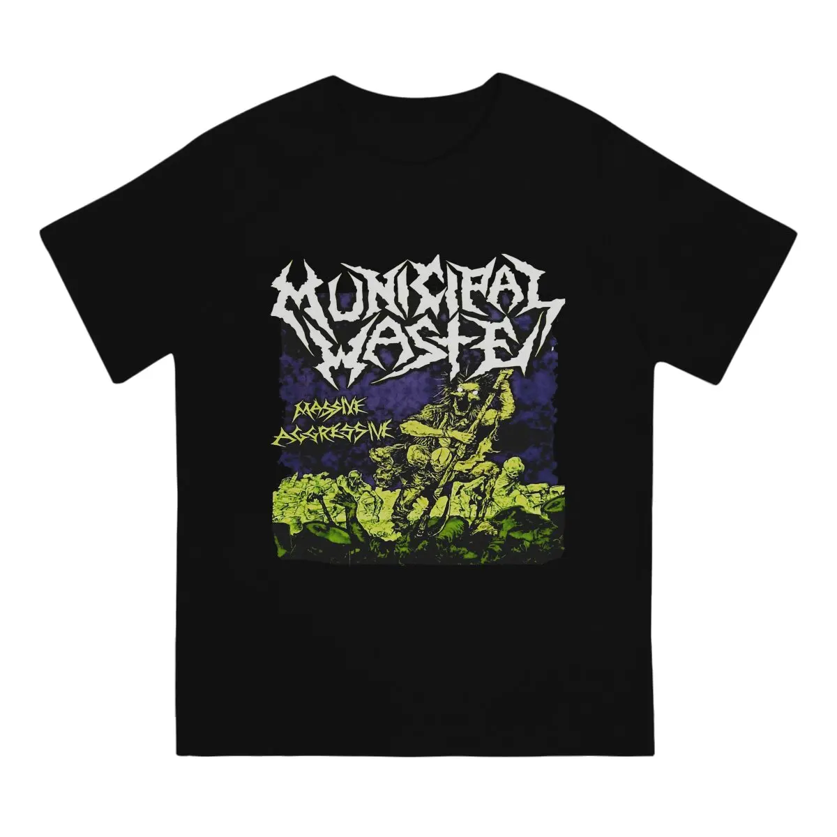 Men Massixe Aggressive T Shirt Municipal Waste Tops Cool Short Sleeve Crew Neck Tee Shirt Original T-Shirt