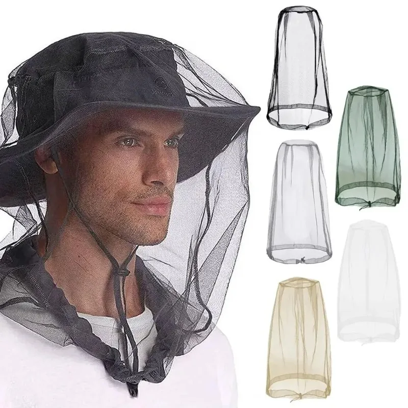 Outdoor Beekeeper Head Hat Net Cover Anti-mosquito Cover Cap Breathable Head Mesh Covers Protective Clothing Accessories