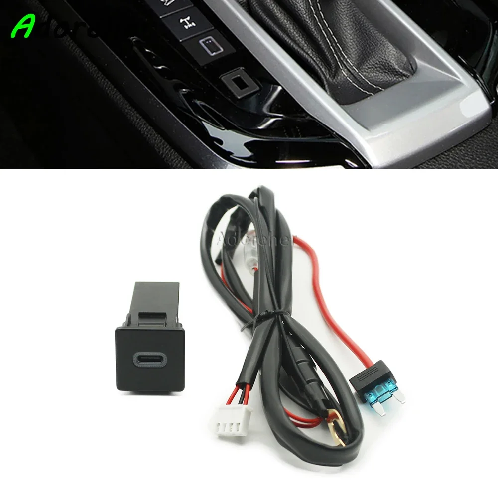 

1PC 12V/24V Car Quick Charger Socket PD Type C Charging Outlet Power Adapter Phone Fit For ISUZU D-MAX 21-23