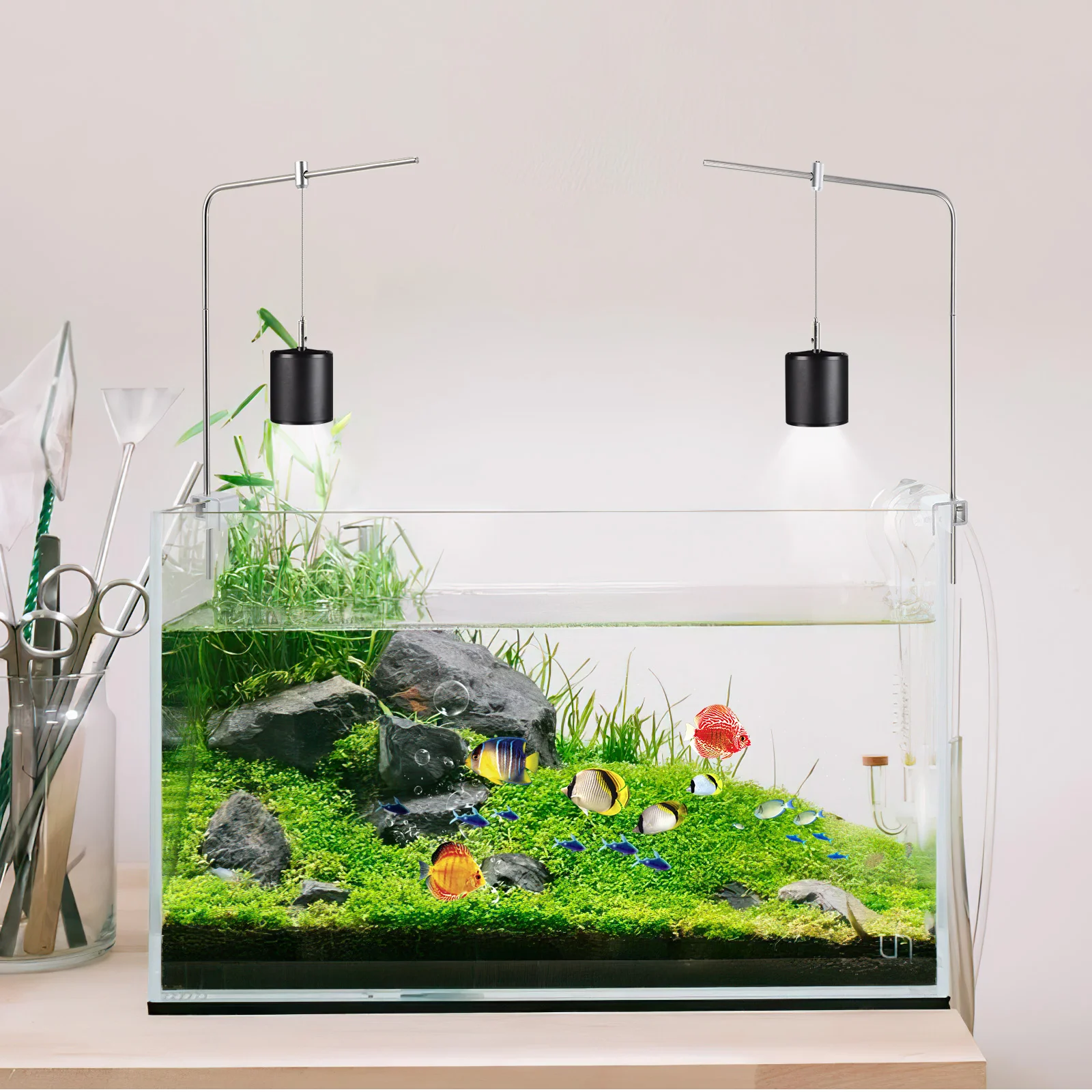Support de lumière pour aquarium, filtre de poisson, approvisionnement précieux, décorations, lumières LED pour petit argent, alliage d'aluminium T1