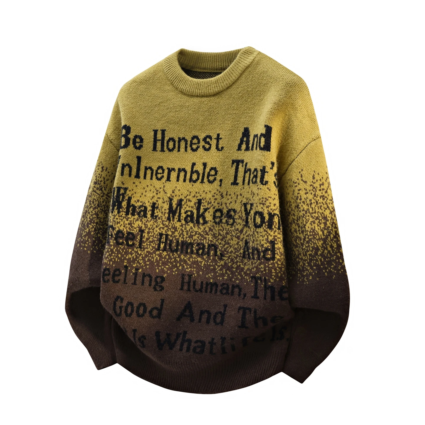 

Мужской вязаный свитер свободного кроя в американском стиле с круглым вырезом, градиентный цвет, повседневный, модный, премиум-класса, зимний трикотаж