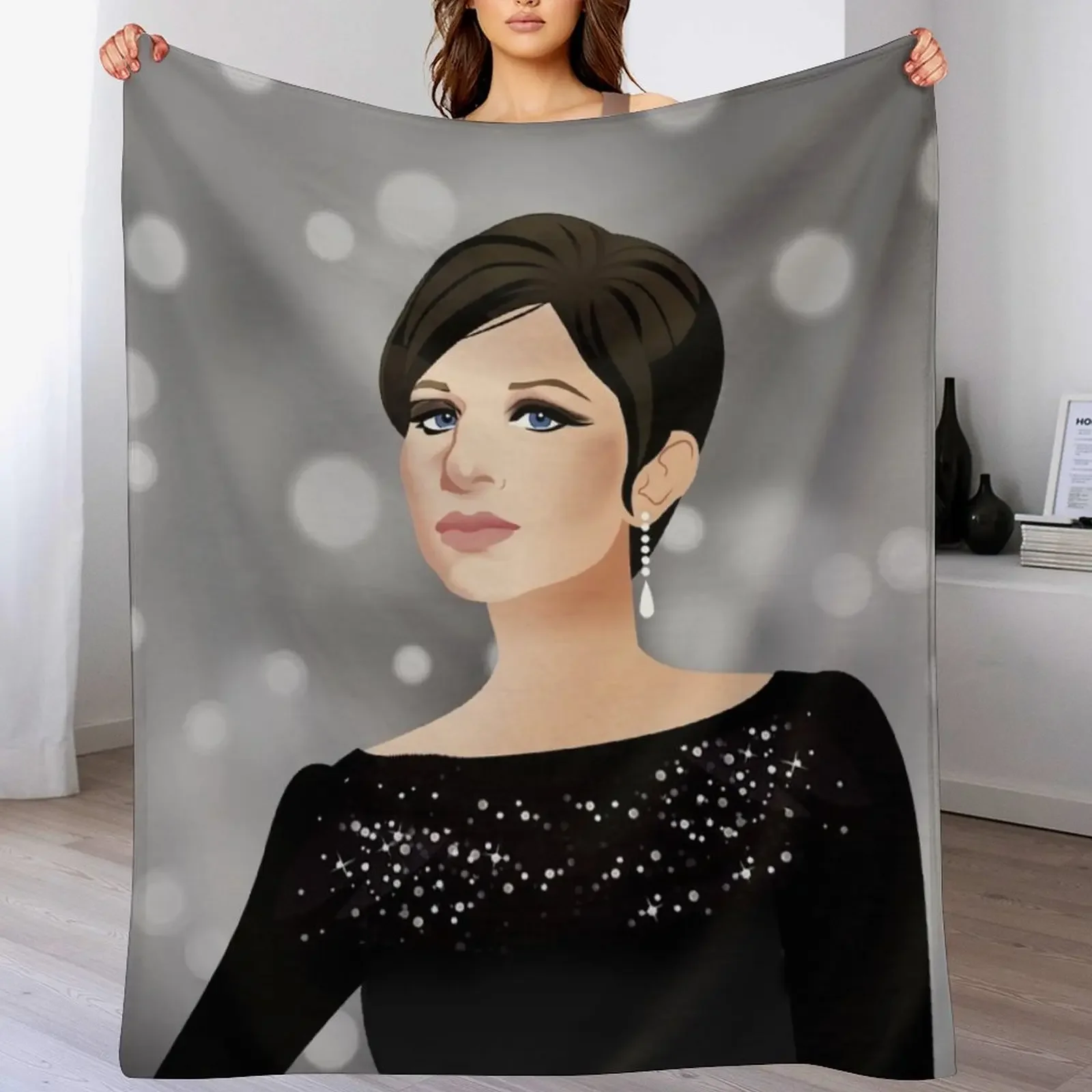 Barbra Streisand: Iconic Oscars Outfit Tribute Throw Blanket Luxury cosplay anime Camping Thermals For Travel Blankets