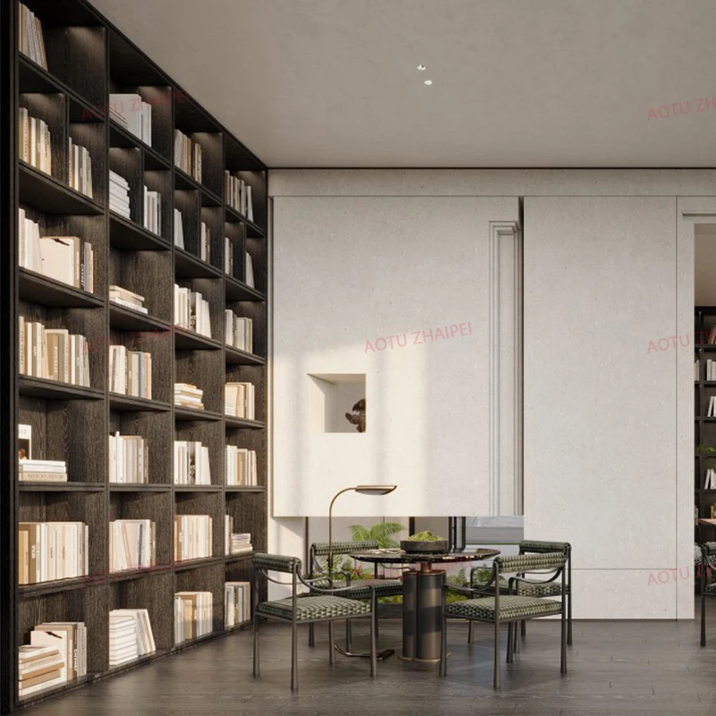 Study space design, whole house wooden home customization, children's house interior design, high-end bookshelf customization