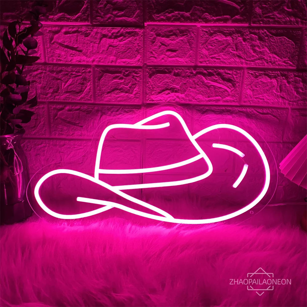 Hat Neon Led Sign Birthday Bedroom Decoration Wall Hanging Neon Light Sign Party Room Wall Decor Neon Night Lights USB
