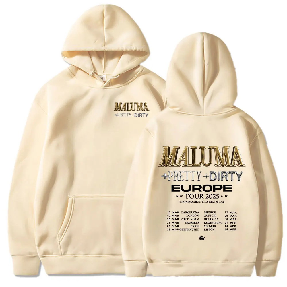 Rapero Maluma Pretty Dirty Europet Tour 2025 sudaderas con capucha hombres mujeres ropa Hip Hop moda sudaderas jerseys Sudadera con capucha ropa de calle