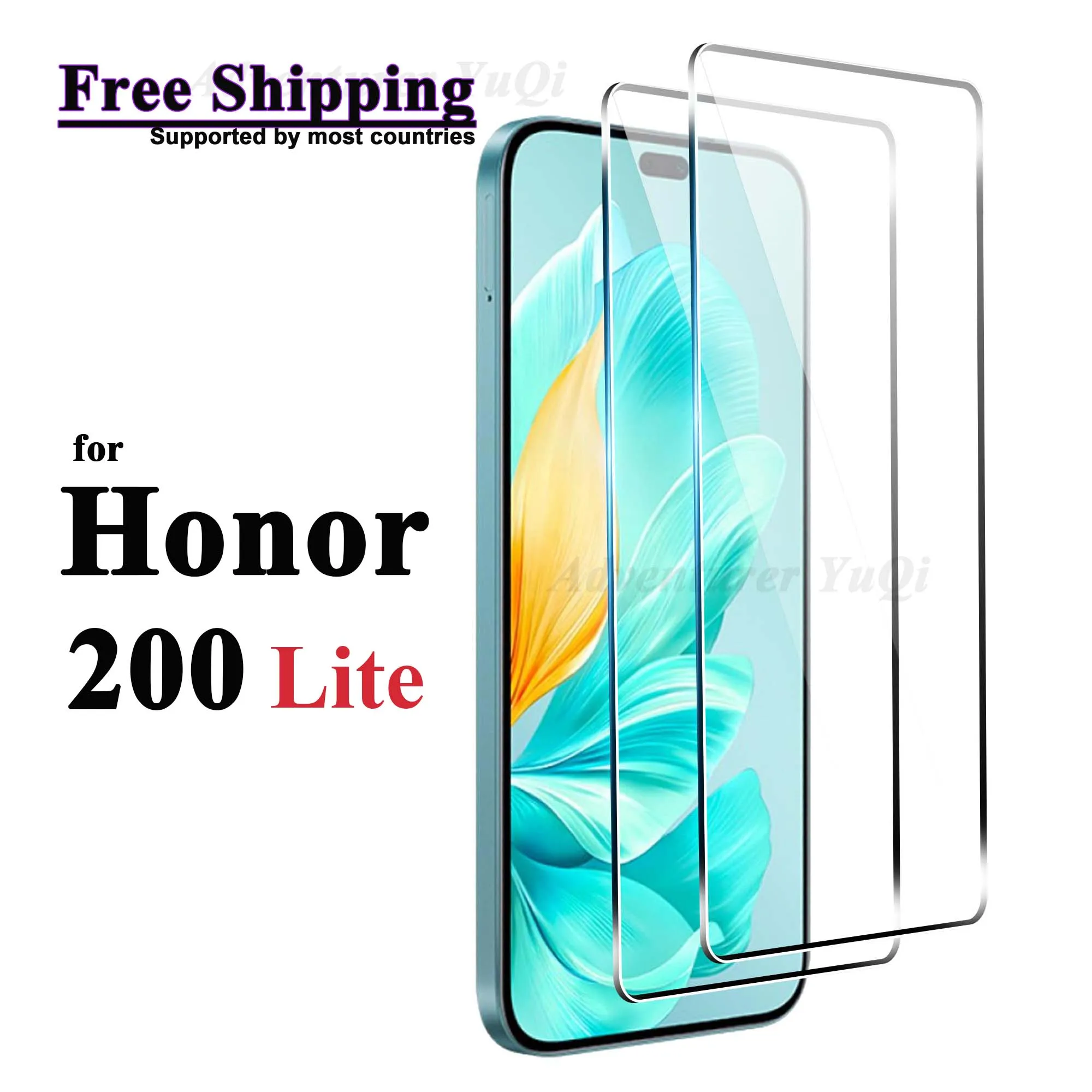 Screen Protector for Honor 200 Lite Tempered Glass Crystal HD 9H Transparent Ultra Clear Anti Scratch Case Friendly High Aluminu