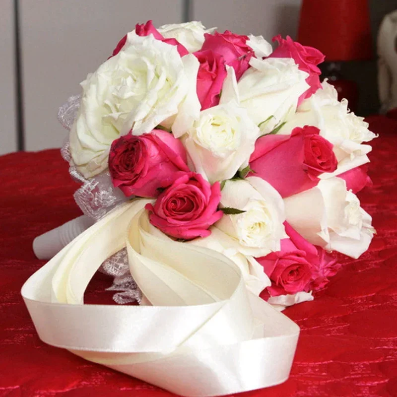 Wedding Bridal Rose Floral Foam Bouquet Handle Flower Holder Decoration DIY Gadgets Fashion Party Supplies 4