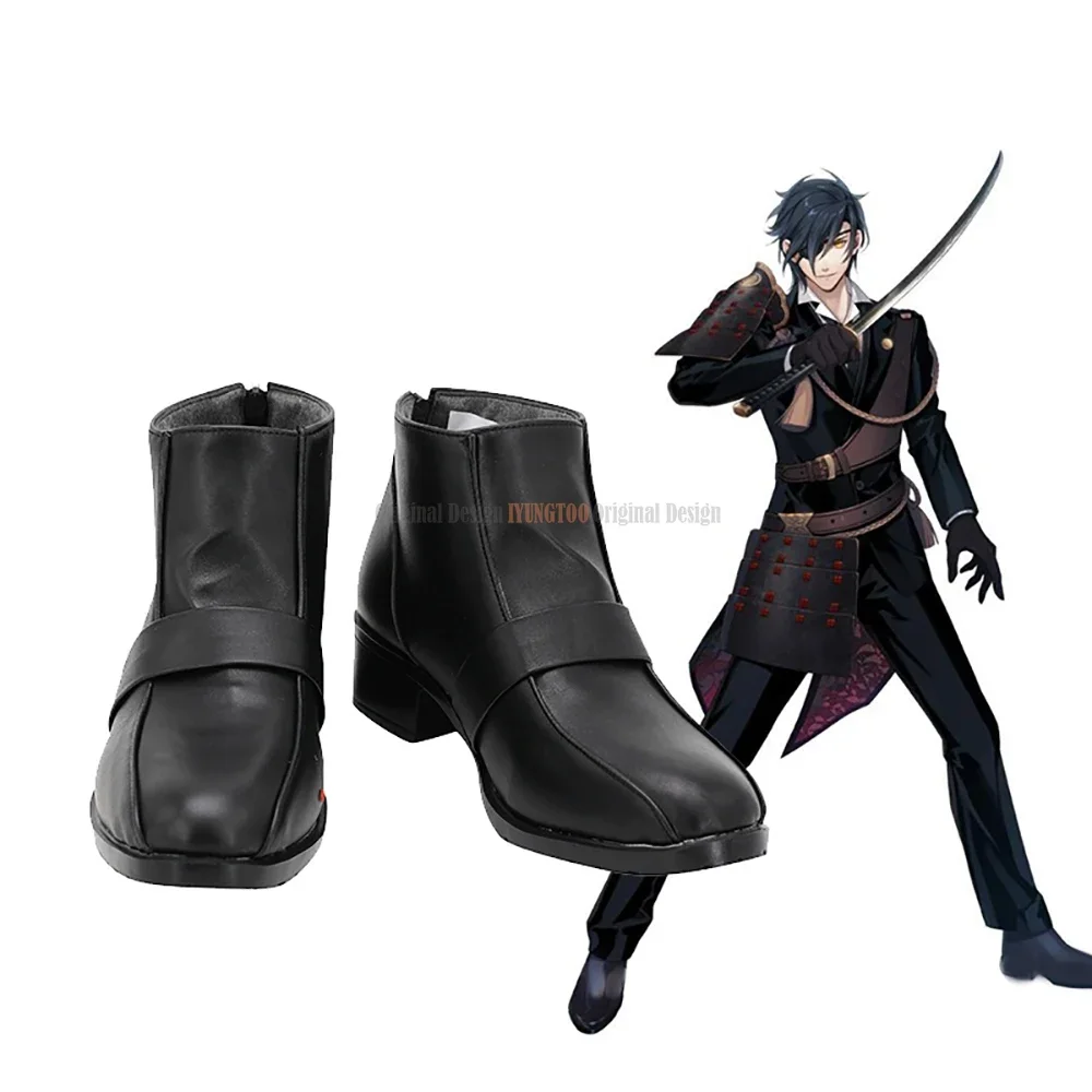 

Shokudaikiri Shoes Cosplay Touken Ranbu Shokudaikiri Mitsutada Cosplay Boots Black Shoes Custom Made for Unisex
