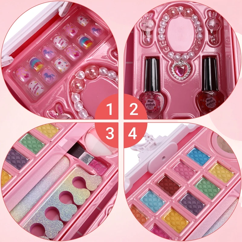 Pretend Pretend Princess Makeup Toys for Girls, Crianças Cosméticos, Batom, Sombra Set, Cosplay Game for Kids, Play House