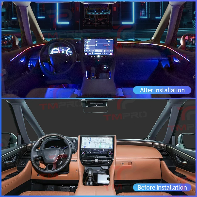 TMPRO 64-Color LED RHD/LHD Interior Ambient Light Suitable for Toyota Alphard Vellfire 2024-2025 Car Interior Decoration Upgrade