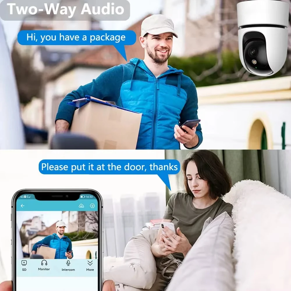 5mp hd indoor rastreamento automático detecção de animais de estimação áudio bidirecional inteligente wifi câmera ip cor visão noturna câmeras de vigilância ptz