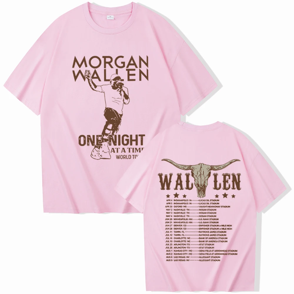 Wallen Shirt Morgan Wallen Shirt One Night At A Time World Tour Shirt Wallen Merch Gift for Fan O-Neck Short Sleeve Shirts