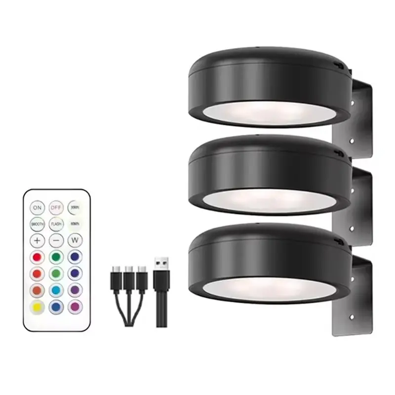 Art Display Light RGB Wall Mounted Magnetic LED Light Rechargeable No-Drill LED Wall Lamp For Picture Frames Cabinets
