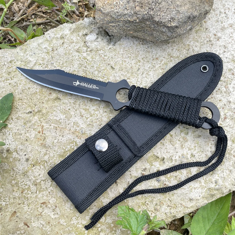 Lightweight Sharp Blade Everyday Carry Outdoor Camping Fruits Knives Self Defense Hunting Tools Household with Nylon Sheath