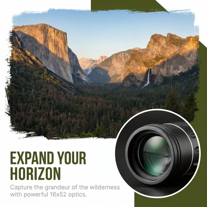 Powerful 16x52 Monocular Telescope High-Power Long Range HD for Adults Outdoor Camping Bird Watching High Clarity Hunting