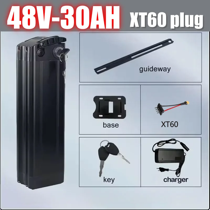 36V 48V52V 40ah Fahrad Silver Fish Akku Accu 20/30/40ah 48V Lithiumbatterij Motorbereik 250-1500W, Automotive-grade batterijcellen
