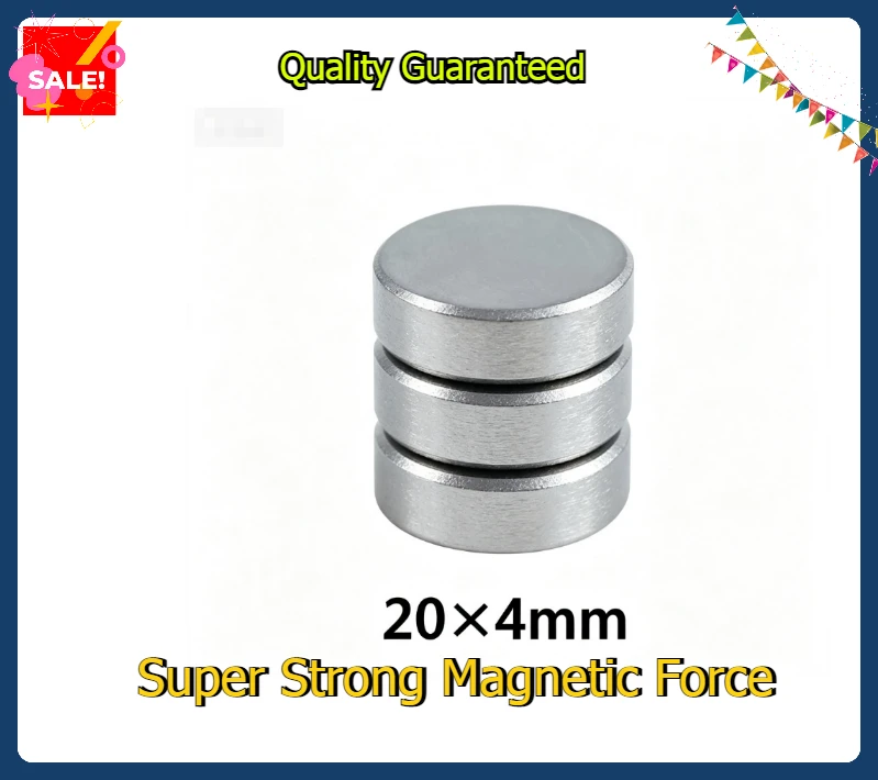 20x4mm NdFeB Magnet | N35 Anti-Rust Permanent Round Disc for Science & Packaging