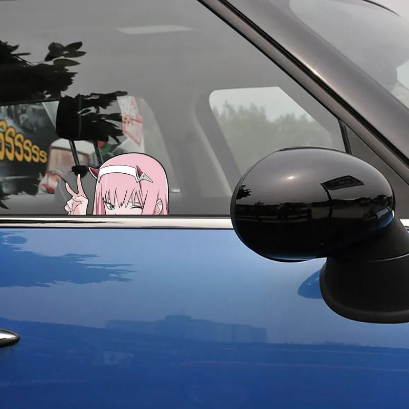 Car Stickers DARLING In The FRANXX 02 Zero Two Anime Reflective Decoration For Windshield Bumper Trunk Motorcycles Laptop D25