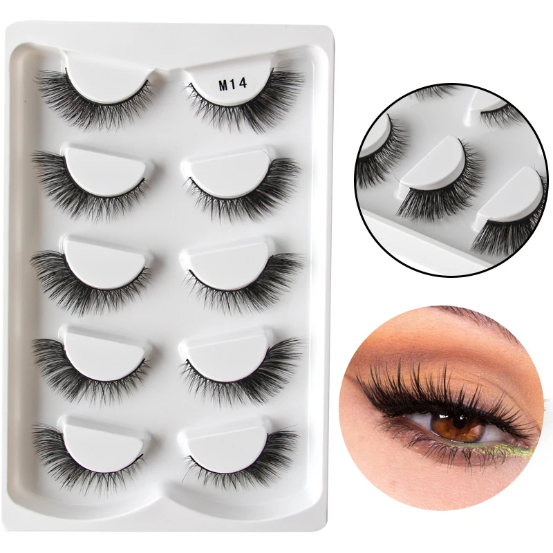 Half Lashes 3/5pairs EyeLashes Mink Eyelashes Cat Eye Eyelash Extension Makeup Lashes Dramatic False Natural Long False Lashe