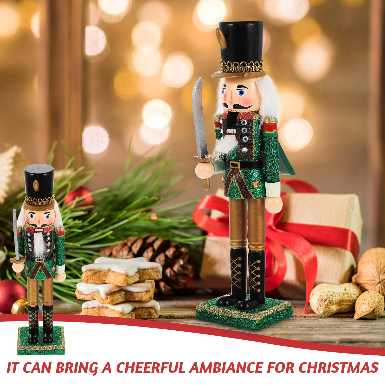 

Christmas Nutcracker Wooden Cartoon Soldier Desktop Decor Open Mouth Puppet Xmas Gift Xmas Wood Nutcrackers Desktop Nutcracker