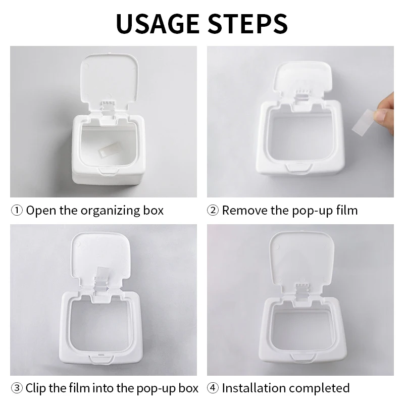 Desktop Pop-up Storage Box Cotton Swabs Makeup Organizer with Cover Dust Proof Plastic Holder Case for Small Things Beauty Tools