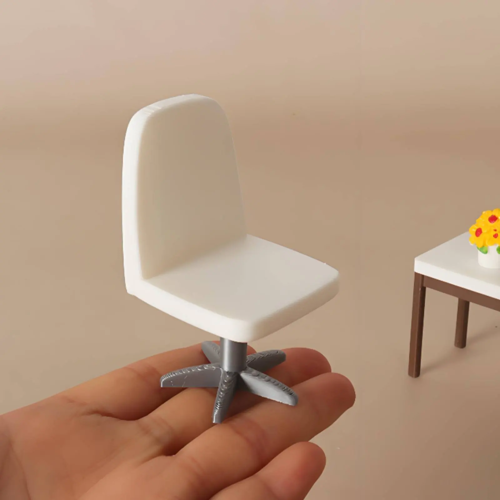 

Miniature Computer Desk Set Scene Prop Dollhouse Office Set for Playhouse