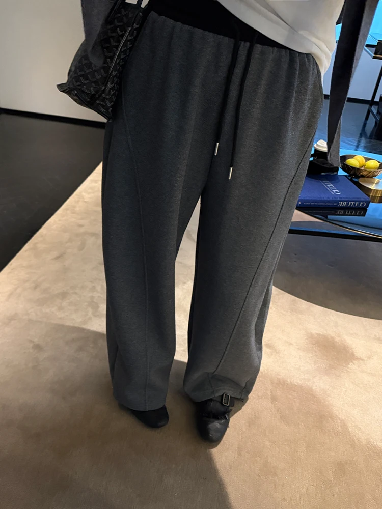 

Брюки прямого кроя с высокой талией для похудения, полностью эластичные, свободные, струящиеся, женские, больших размеров, повседневные, модные, осенне-зимние, женские брюки